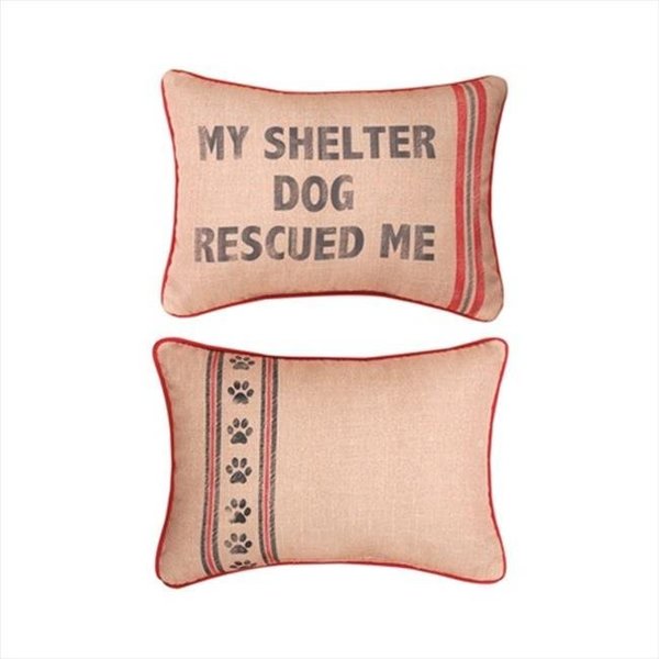Manual Woodworkers & Weavers Manual Woodworkers and Weavers SHXMSD Dog To The Rescue My Shelter Dog Rescued Me Printed Pillow Reversible Pillow Printed Fabric 13 X 18 in. SHXMSD